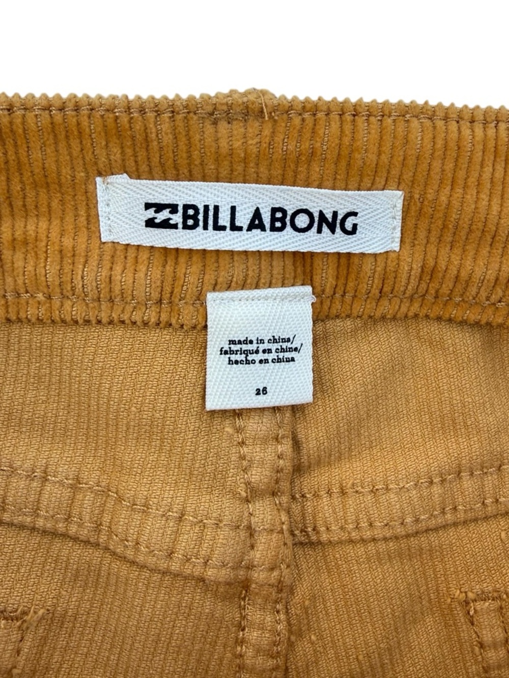 Billabong Women's Corduroy Lace-Up Shorts in mustard - Picture 3 of 3